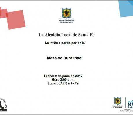 Convocatoria a la mesa de ruralidad 